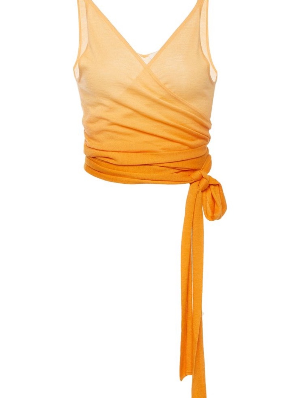 Jonathan Simkhai cashmere Orange Ombre Wrap Crop Tank